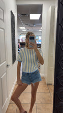 Striped Puff Sleeve Top